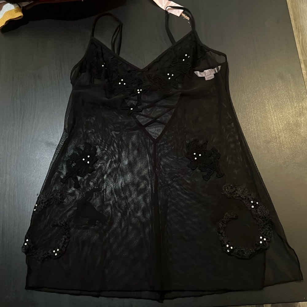 Victorias Secret black lace lingerie dress